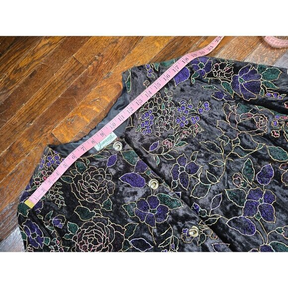 Vintage Velvet Victorian Vampy Floral Jacket - Picture 5 of 11